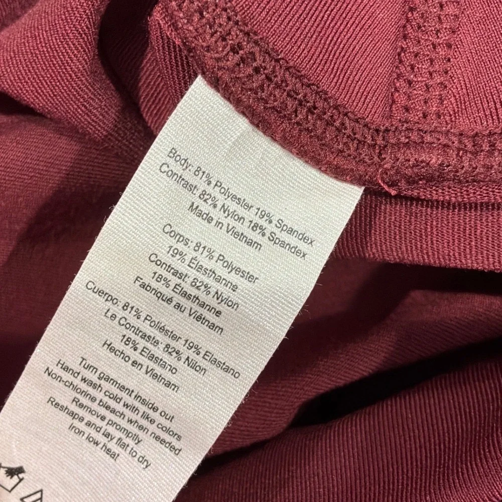 Alo Yoga Lattice Mesh‎ High-Waist Crop Leggings Burgundy Red Large W5505R